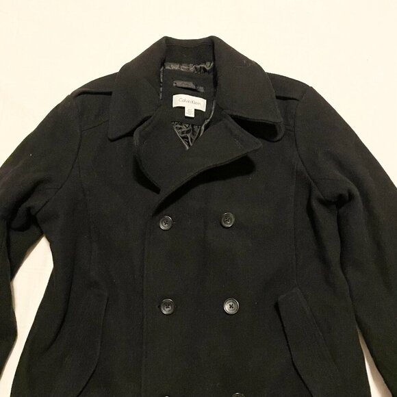 Calvin Klein Wool Blend Peacoat Womens Small - Picture 2 of 16